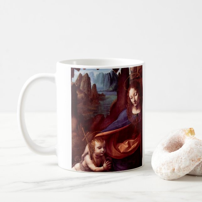 Mug Vierge (Madone) aux rochers de Léonard de Vinci (Avec donut)
