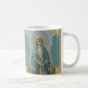 Mug VIERGE MARIE avenue MARIA avec des LIS
