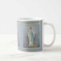 Vierge Marie béni du chapelet w/roses