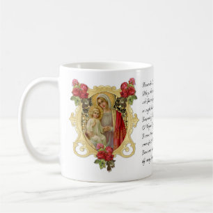Mug Vierge Marie Floral Jésus Mémorare prière 