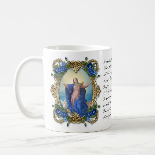 Mug Vierge Marie Florale prière mémoriale religieuse   (Gauche)