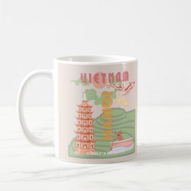 Mug Vietnam Travel Art, Vintage (Gauche)