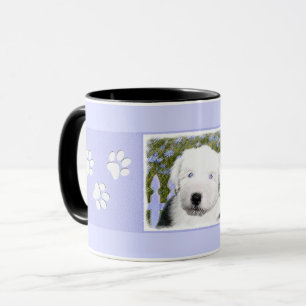Mug Vieux anglais Sheepdog Puppy Peinture - Chien Art