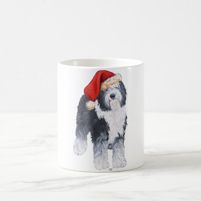 Mug Vieux anglais Sheepdog Santa Hat (Centre)
