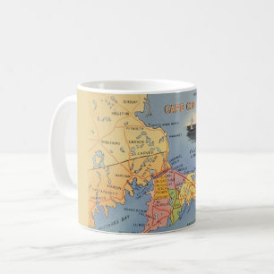 Mug Vieux Cape Cod Massachusetts Carte