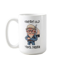 Vieux conducteur de camion grincheux