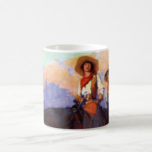 Mug Vieux Cowboys, Homme et Femme sur des Chevaux, And