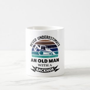 Mug Vieux homme avec Backhoe Funny Excavator Dads cade