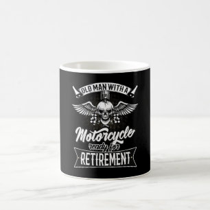 Mug Vieux Homme Avec Moto Prêt À La Retraite