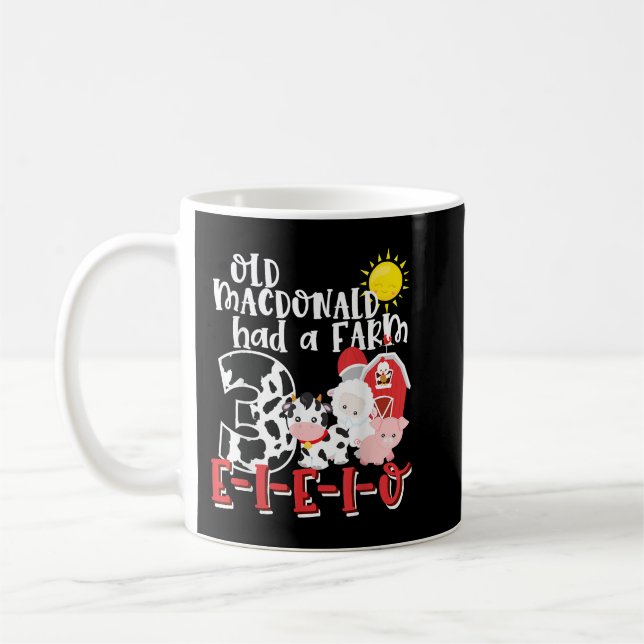 Mug Vieux MacDonald Ferme 3e anniversaire 3 ans Annive (Gauche)