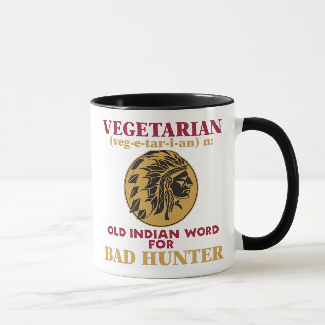 Mug Vieux mot indien végétarien pour le mauvais (Droite)