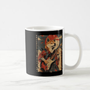 Mug Vieux Oeuvre Japonaise Samurai Chien Jouant L'Élec