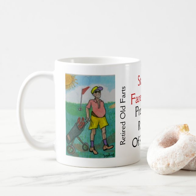 Mug "Vieux tarte à la retraite" — Coupe personnelle du (Avec donut)
