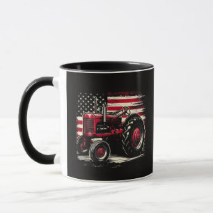 Mug Vieux tracteur Farmall Cub Drapeau américain Patri
