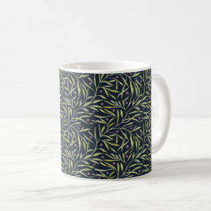 Mug Vignes vertes sereines et feuillues avec fleurs ro