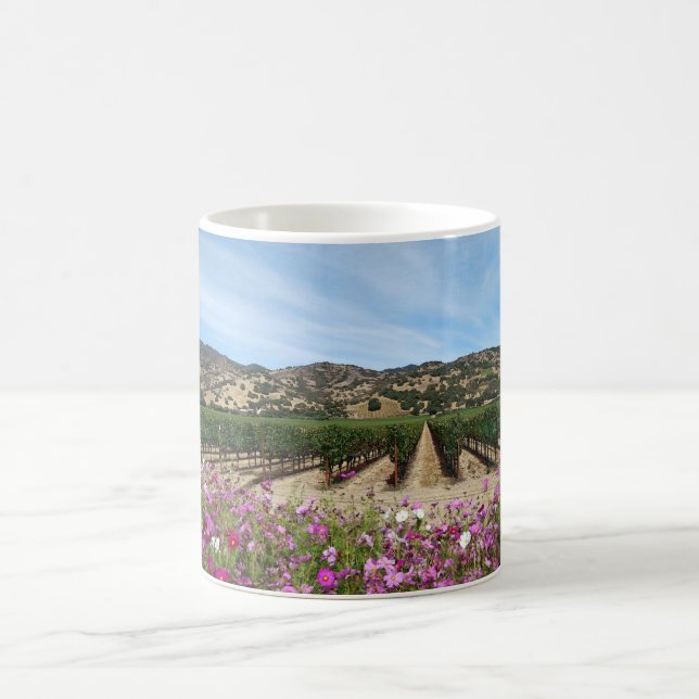 Mug Vignoble Napa Valley Avec Fleurs Cosmos (Centre)
