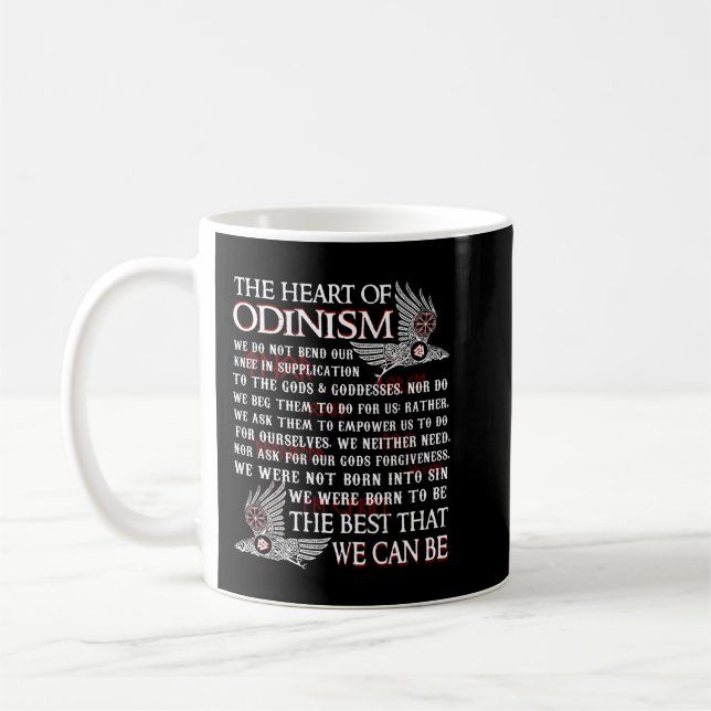Mug Viking Le Coeur Du Corbeau De L'Odinisme (Gauche)