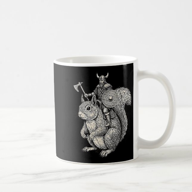 Mug Viking Riding Squirrel Funny Warrior Art  (Droite)