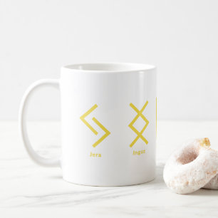 Mug Viking Runes Normande Mythologie Jaune Géométrique
