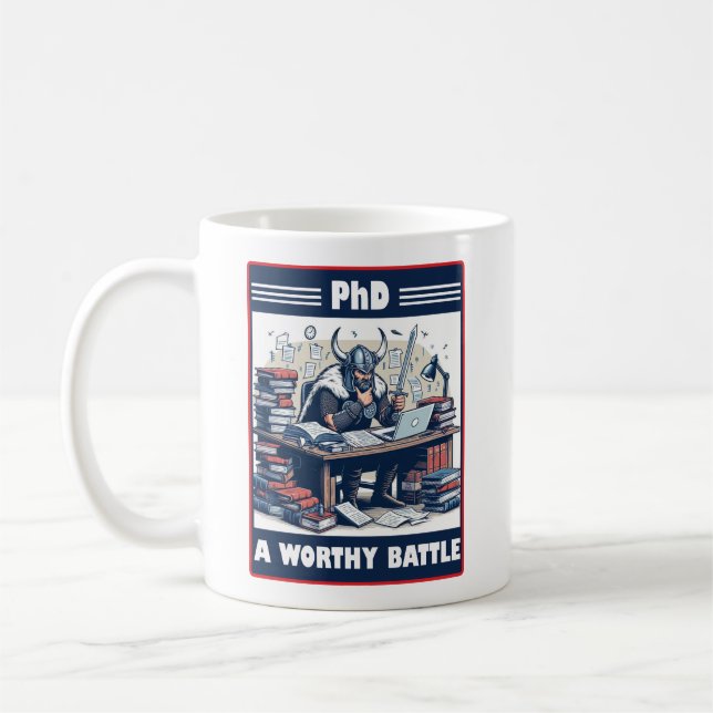 Mug Viking Student PhD Une bataille digne (Gauche)