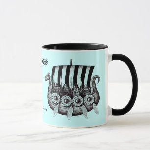 Mug Vikings dans le dessin noir et blanc d'encre de