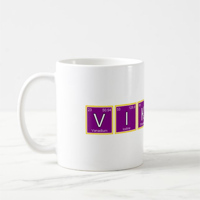 Mug "Vikings" en tant que symboles périodiques des élé (Gauche)