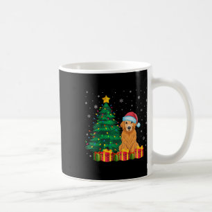 Mug Vilain Golden Retriever Santa Hat lumières de Noël