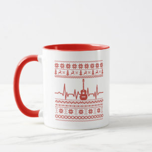 Mug Vilain joyeux pull de Noël guitare acoustique