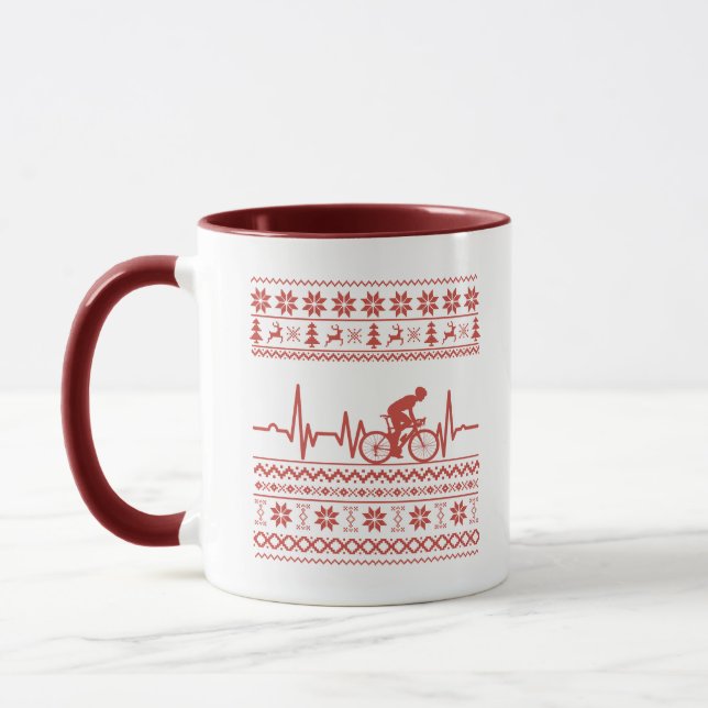 Mug Vilain pull de Noël à vélo (Gauche)