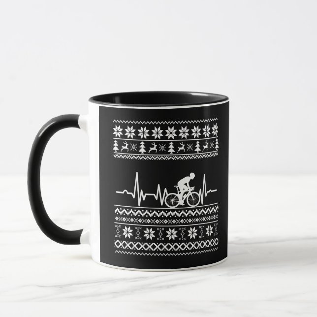 Mug Vilain pull Joyeux Noël à vélo (Gauche)