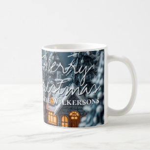 Mug Village d'hiver cosy Noël nom personnalisé