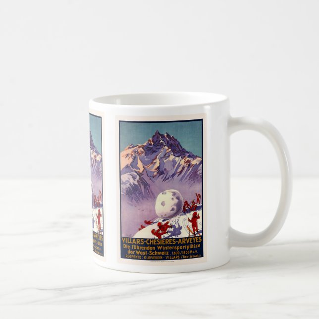 Mug Villars, Suisse, affiche de Vintage voyage (Droite)
