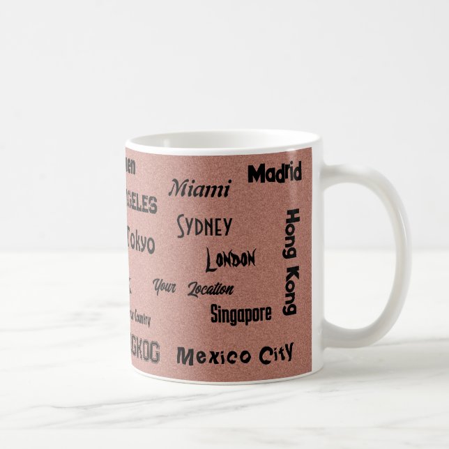 Mug ville de Mega rose (Droite)