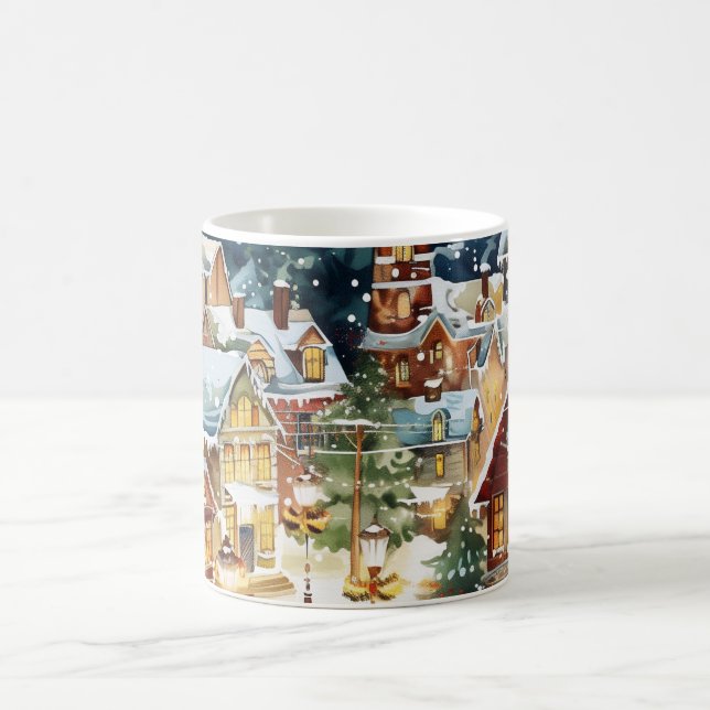 Mug Ville de Noël illustrative dans la neige (Centre)