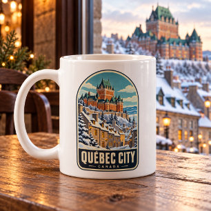Mug Ville de Québec Canada Hiver Vintage