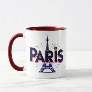 Mug Ville des Lumières : Art typographique gras de Par