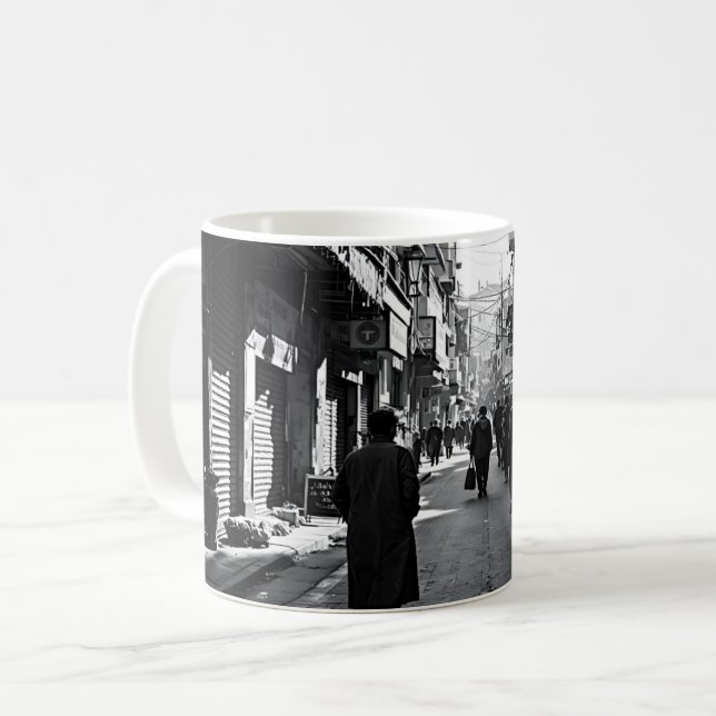 Mug Ville en noir et blanc (Devant gauche)