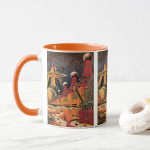 Mug Ville futuriste de science-fiction vintage avec vo