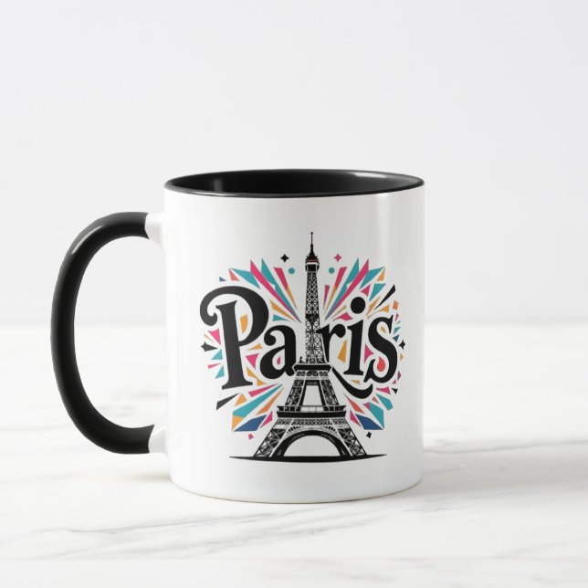 Mug Ville Lumière : Art typographique audacieux de Par (Gauche)