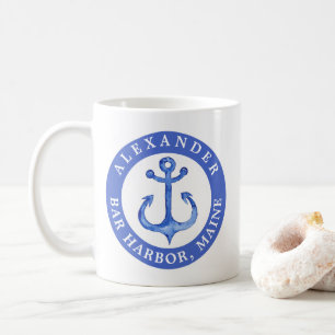 Mug Ville personnalisée   Ancre marine marine personna