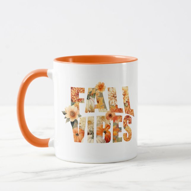 Mug Villes d'automne aquarelle fleurs sauvages feuille (Gauche)