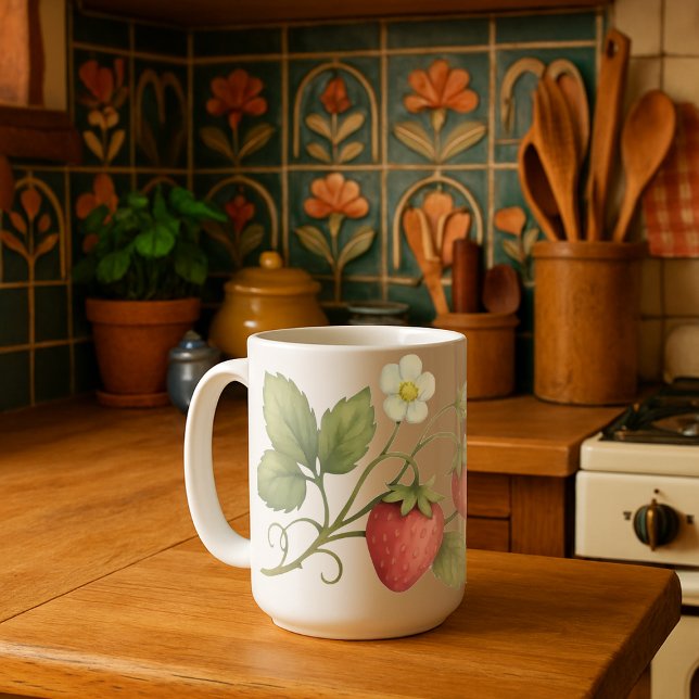 Mug Vin De Fraise Aux Fleurs (Créateur téléchargé)