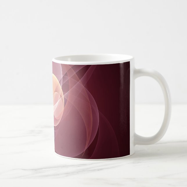 Mug Vin moderne élégant Abstrait Art fractal rouge (Droite)