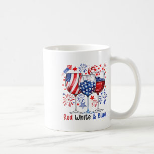 Mug Vin Rouge Et Bleu 4 juillet Rouge Blanc Bleu Vin