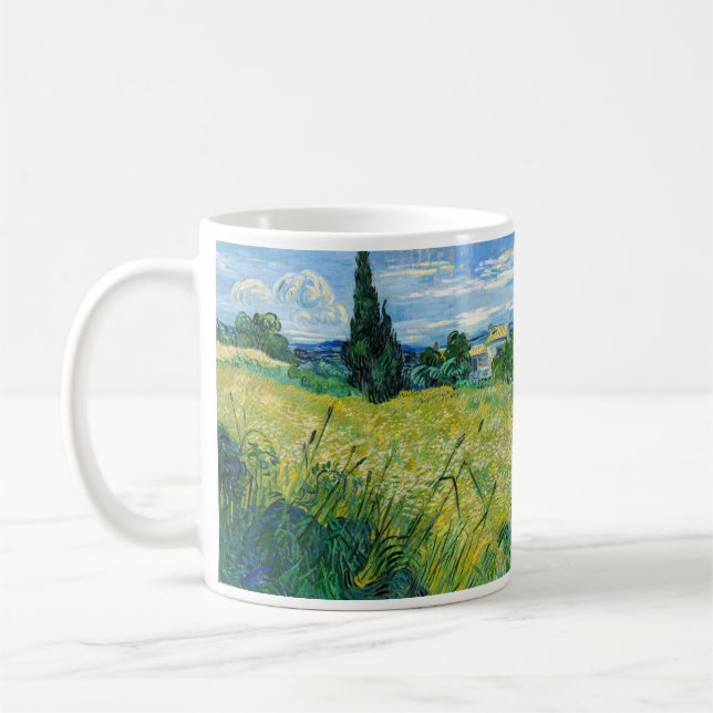 Mug Vincent van Gogh - Champ de blé vert avec cyprès (Gauche)
