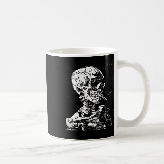 Mug Vincent Van Gogh Crâne avec cigarette Squelette Ha (Droite)