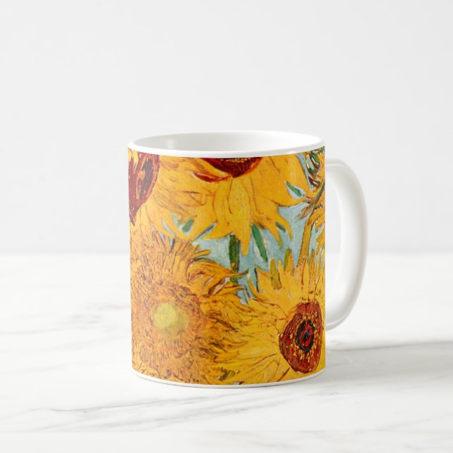 Mug Vincent Van Gogh Douze tournesols dans un vase Art (Devant droit)