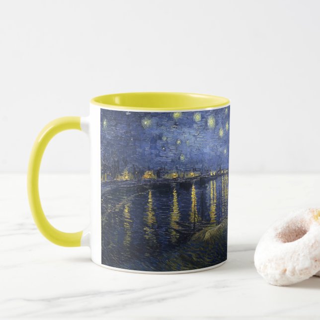 Mug Vincent Van Gogh - Étoile nuit sur Rhône (Avec donut)