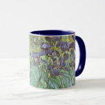 Mug Vincent van Gogh - Irises<br><div class="desc">Irises (1889) de Van Gogh est un post impressionnisme vintage de peinture de nature fleurie d'art. Un groupe d'iris à barbe violet et une seule fleur d'iris blanc poussent dans un jardin. C'était l'une de ses premières peintures alors qu'il était à l'asile à Saint-Rémy-de-Provence. En 1987, il est devenu le...</div>
