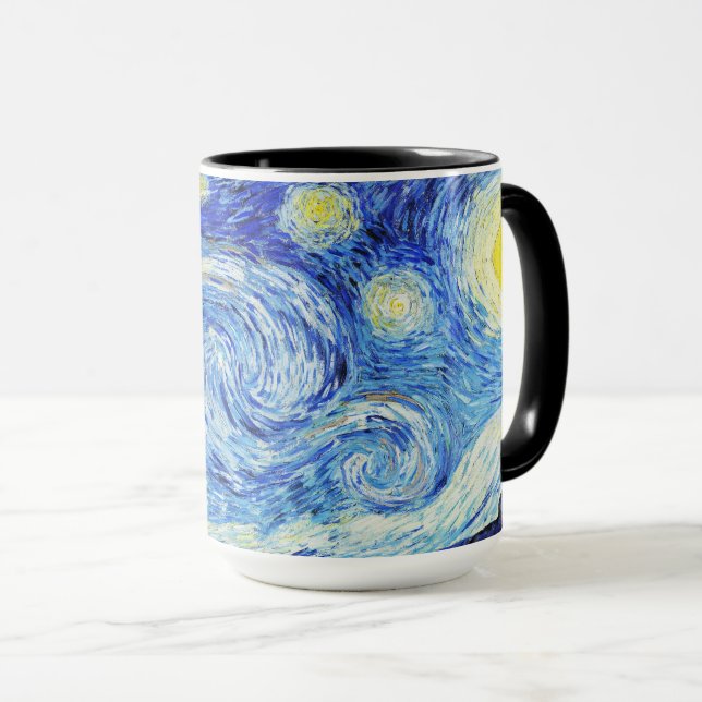 Mug Vincent Van Gogh, La peinture de La Nuit étoilée (Devant droit)